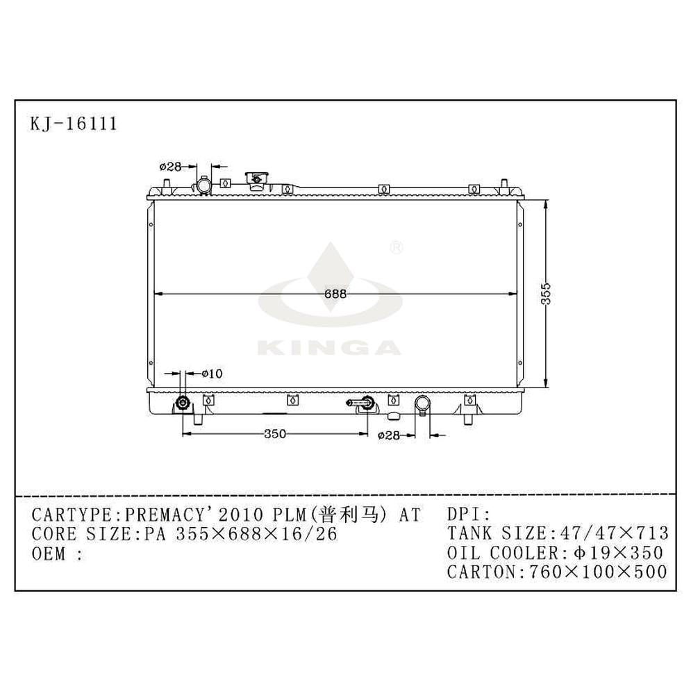 MAZDA PREMACY 1999~2005 [CP8W] KJ-16111 - KINGA RADIATORS NZ | Kinga ...