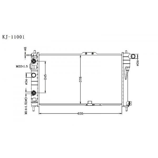 KJ11001PA26 HighPerformance Radiator for Daewoo CIELO, NEXIA 1.5L
