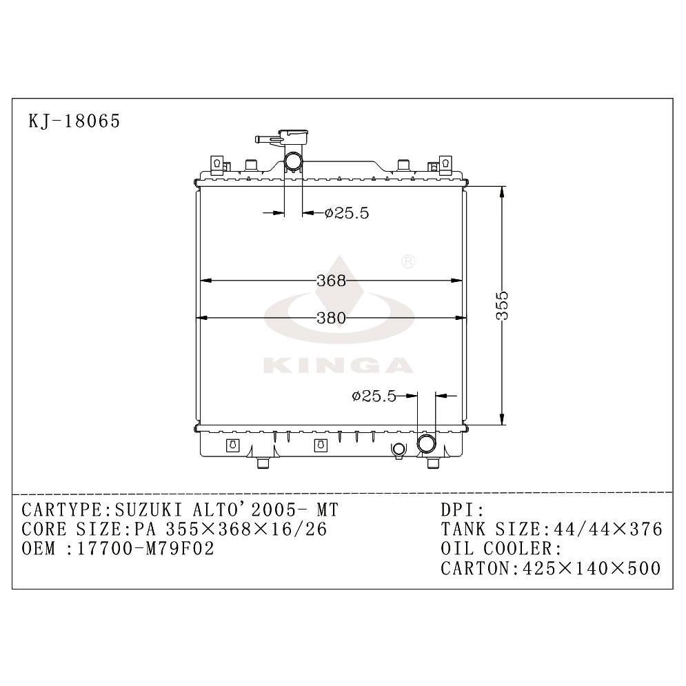 SUZUKI ALTO 2005~ [K10] KJ-18065 - KINGA RADIATORS NZ | Kinga Radiators ...