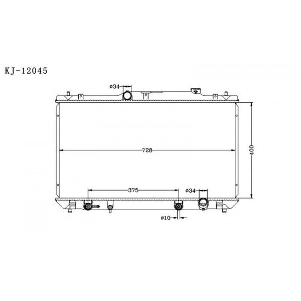 KJ12045PA26 Premium Radiator for Toyota Camry Models (2001 2006