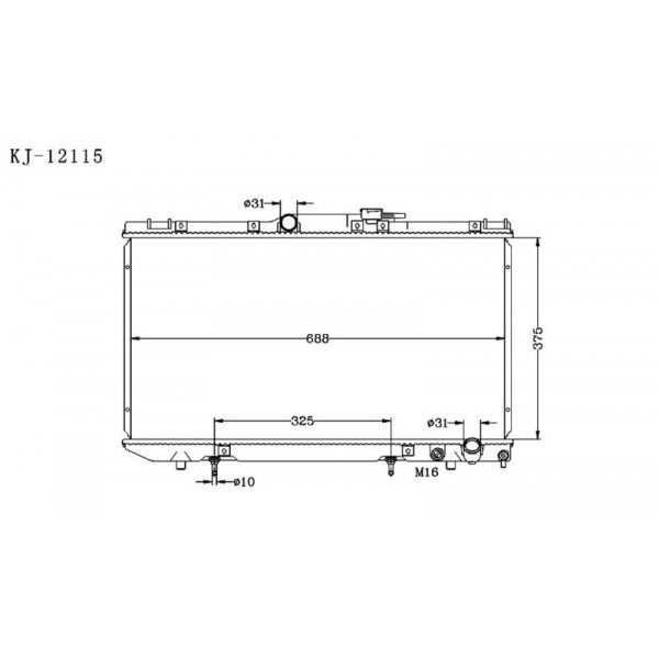 KJ12115PA26 Superior Radiator for Toyota Corona, Caldina, Carina