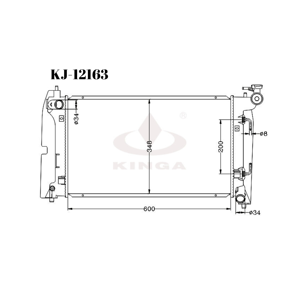 TOYOTA COROLLA AVENSIS 2000~2007 [ZZE122] KJ-12163 - KINGA RADIATORS NZ ...