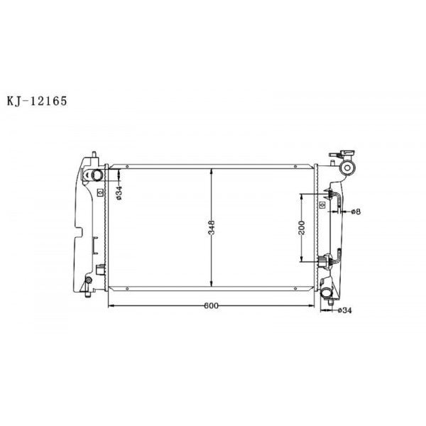 KJ12165PA16 Radiator for Toyota Designed for COROLLA, AVENSIS
